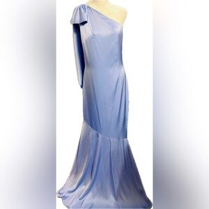 NWT Aidan Mattox SZ 6 lavender floor length mermaid one shoulder style gown